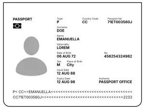 Sample Photo of a Passport